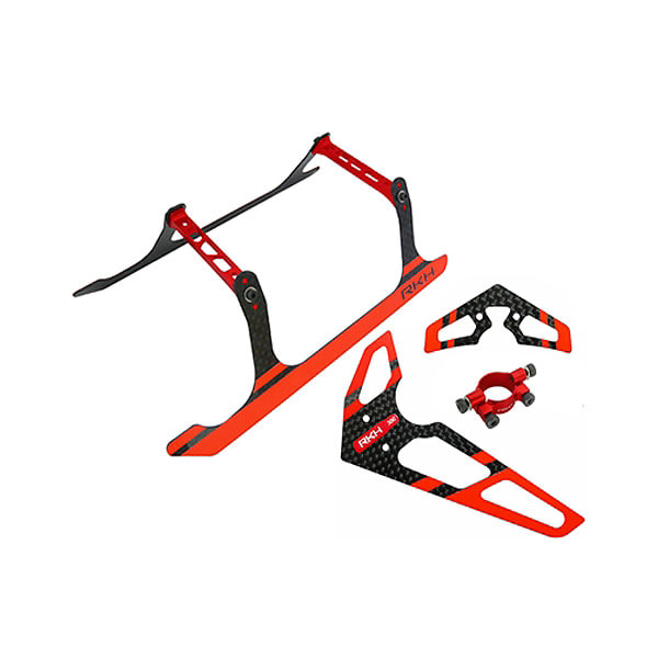 라콘헬리 CNC Landing Gear and Tail Fin Combo (Red) - Blade 300X/CFX